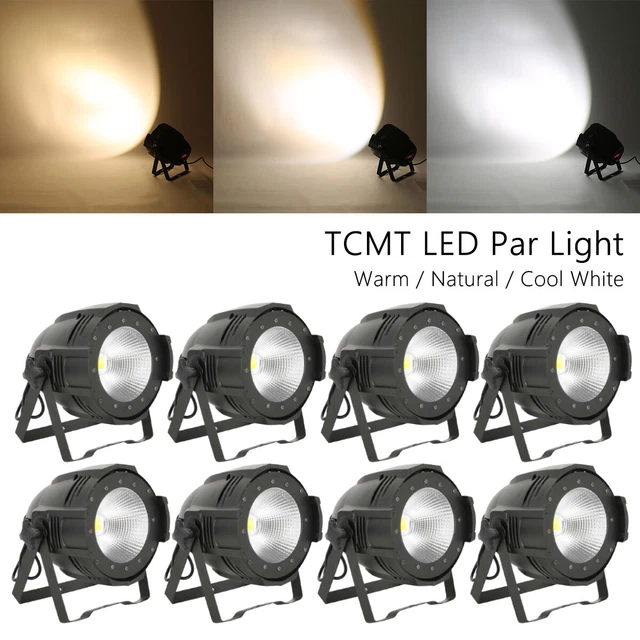 8PCS 100W COB LED Par Stage Lighting  Aluminum Shell DMX DJ Blinder Par 64 Light