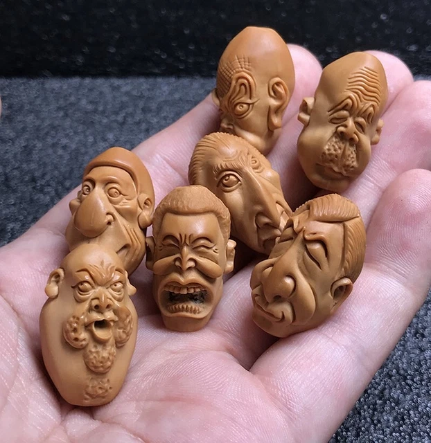 Olivary Nucleus Nut Hand Carved Arhat Bracelet Bead Buddhism Zen Decor
