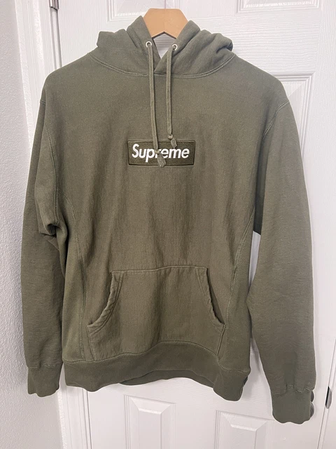 Supreme  Box Logo Hoodie Medium AUTHENTIC Pullover Olive Green FW11