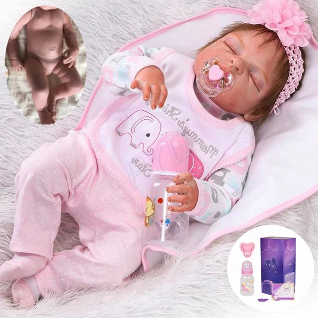 22" Reborn Dolls Lifelike Waterproof Toddler Girl Doll Full Body Newborn Baby US
