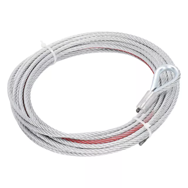 Car 4500LBS Winch Cable Wire Stainless Steel Rope 5.5mm Diameter 10m Length For