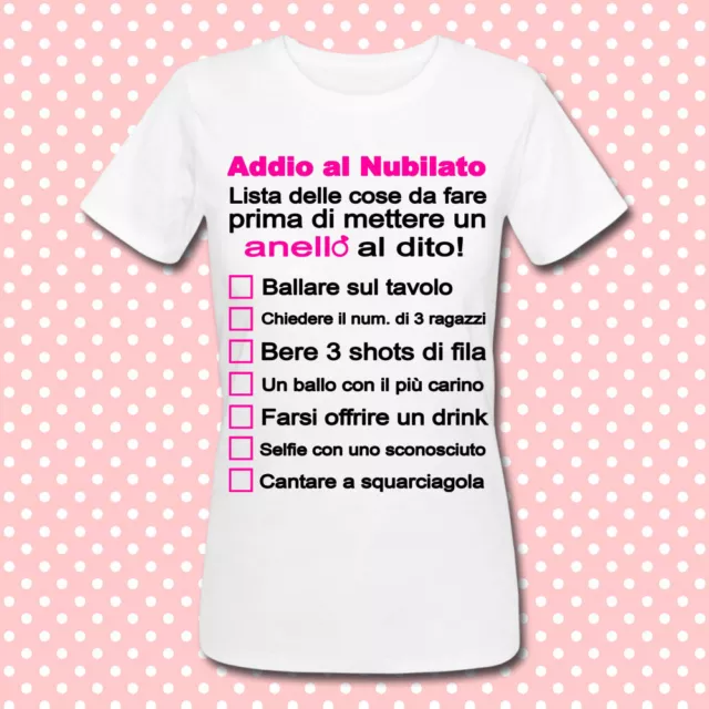 T-shirt gioco addio al nubilato Lista delle cose da fare, personalizzabile!