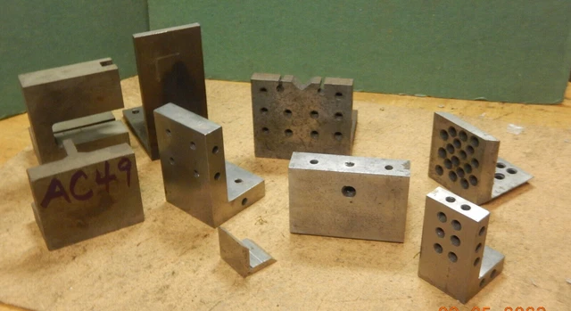 Lot Ac49 9 Older Small Angle Plates  Machinist Jig Fixture Setup Tooling