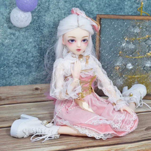 1/3 BJD 24inch Girl Doll Handpainted Makeup Handmade Outfits Full Set Kids Toy