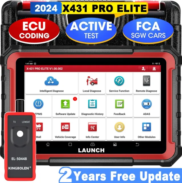 2024 LAUNCH X431 Pro Elite PROS V + OBD2 Scanner Car Diagnostic Tool Key Coding