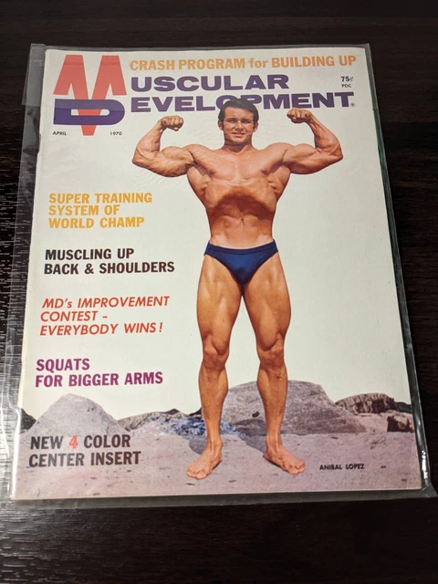 MUSCULAR DEVELOPMENT BODYBUILDING muscle magazine Anibal Lopez 4-70 ...