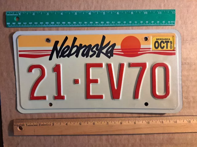 License Plate, Nebraska, 1990, Sunset, 21 (Scotts Bluff County) - EV 70