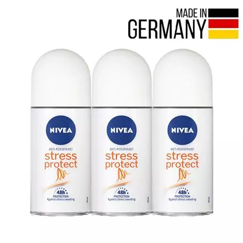 Nivea Stress Protection Roll-On Déodorant Zinc Frais Propre Scent Valeur Lot De