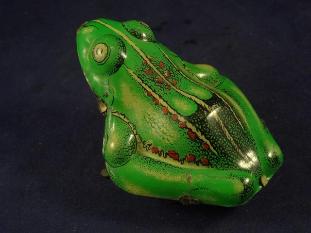 Ancien jouet mécanique grenouille reinette crapaud bakélite Gégé France 1940/50