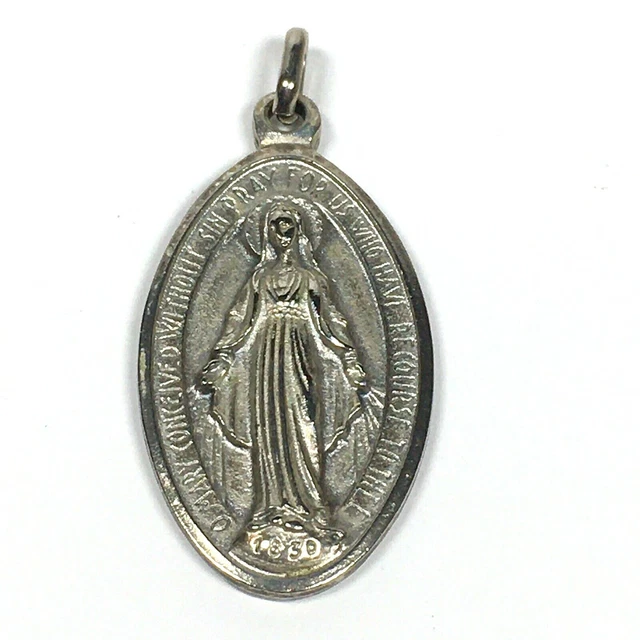 HOLY VIRGIN MARY Miraculous Medal 1830 Catholic Religious Charm Pendant ...