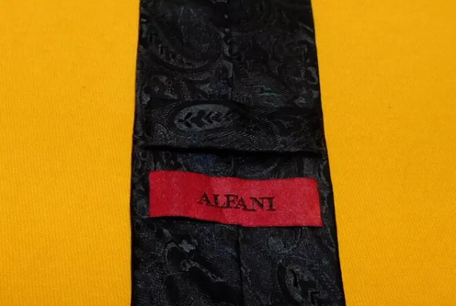 Men's Alfani Black/Grey Paisley Extra Slim All Polyester Tie - Designer Ties. 3