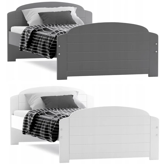 Kinderbett con Materasso Sollevato Letto Lili 200x90 Bianco/Grafite Gioventù