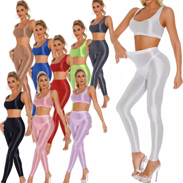 Womens Suit Racerback Outfits U Neck Set Solid Color Tops Gym Crop Top Sexys