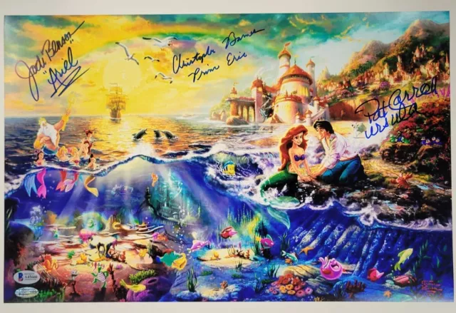 Little Mermaid cast signed 11x17 photo Beckett BAS COA Benson ~ Barnes ~ Carroll