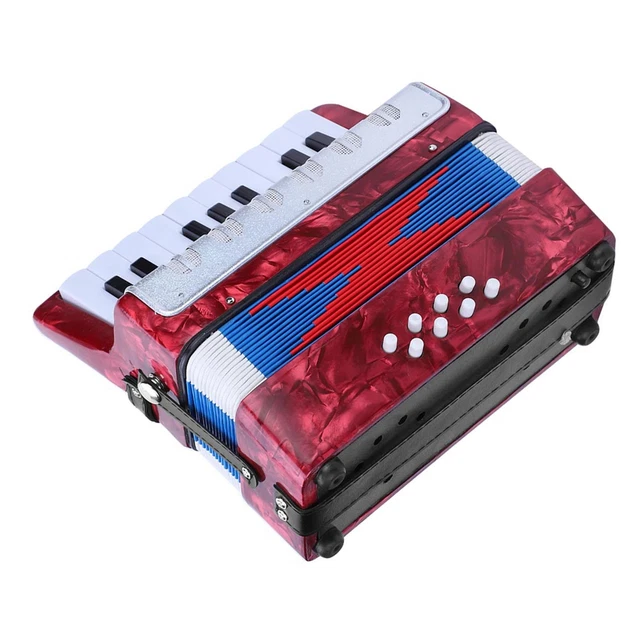 (Red)17 Key 8 Bass Piano Accordion Musical Instrument For Beginners Student CHW