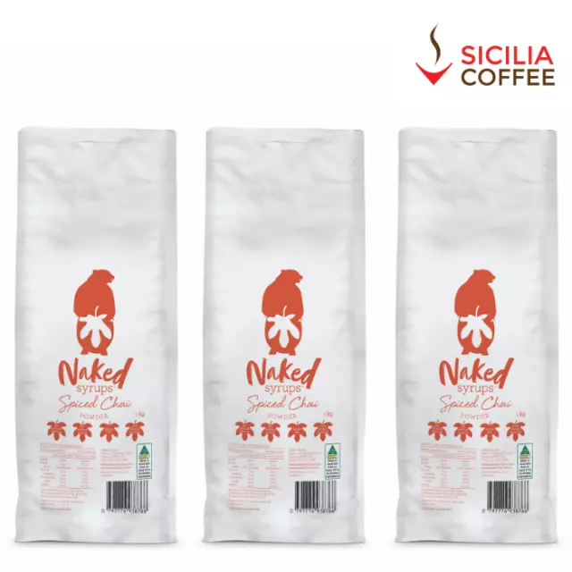 3KG * Naked Syrups * Spice Chai Latte Powder * Sicilia Coffee * Gluten Free *