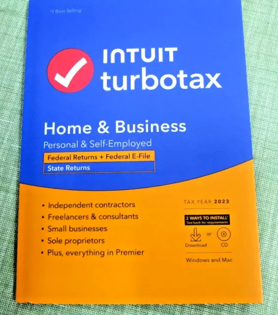 NEW TURBOTAX HOME & Business 2023 Federal + State for 1 User, Windows