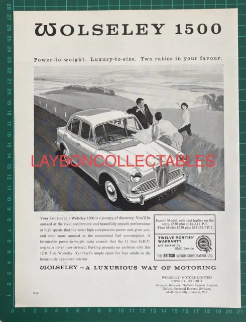 Wolseley 1500 Car Advert Magazine Ad 1964