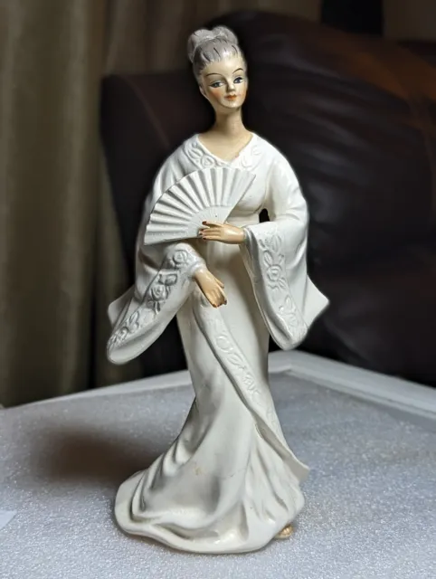 Vintage Lenwile Ardalt 8.75"  Beautiful Asian Women Porcelain Figurine Kimono