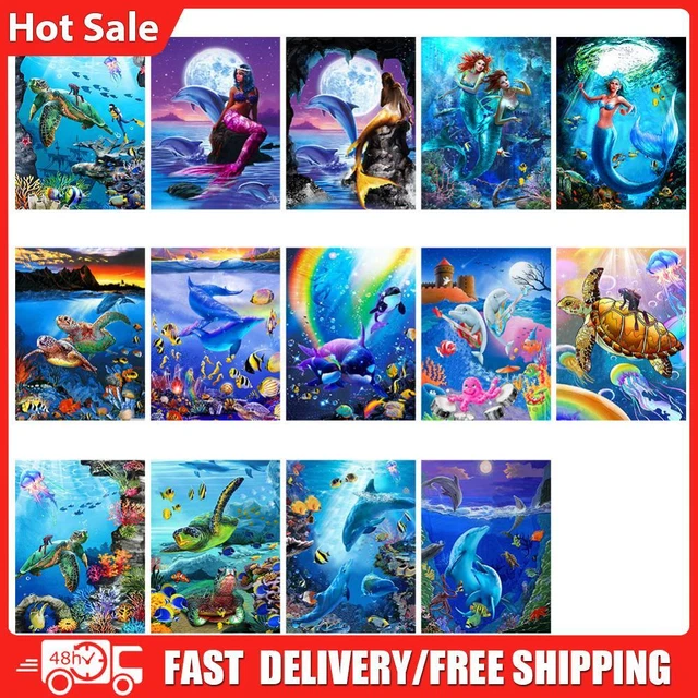 5D DIY Diamond Painting Kits Underwater World Full Round Drill Crafts Mosaic Set