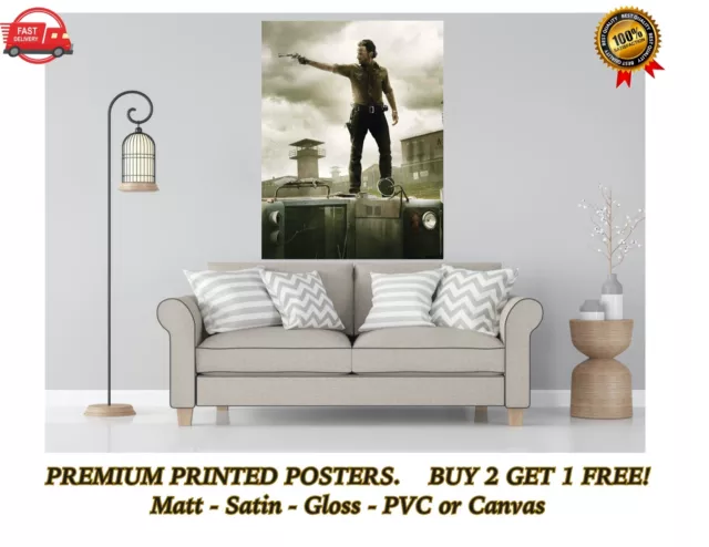 The Walking Dead Rick Grimes großes Poster Kunstdruck Geschenk A0 A1 A2 A3 A4 Maxi