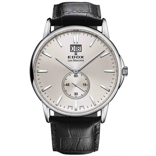Edox 64012 3 AIN Men's Les Bemonts Silver-Tone Quartz Watch