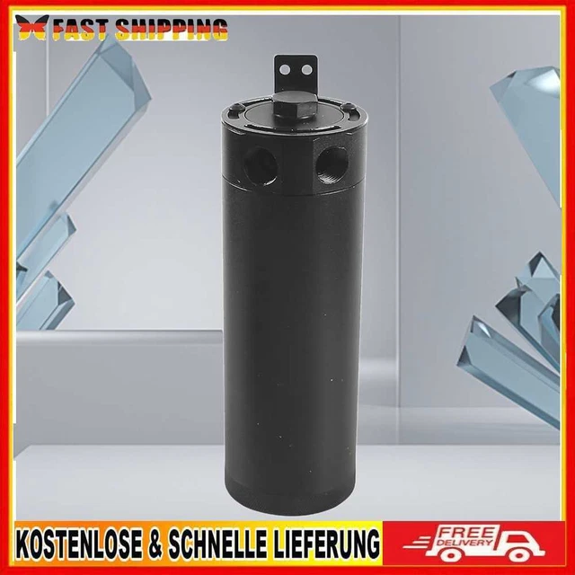 2-port Engine Oil Separator with Drain Valve Baffled Oil Catch Can for Auto Car
