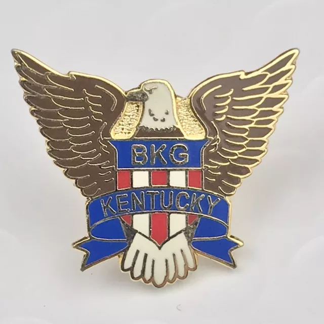 BKG Kentucky USA Eagle Vintage Pin Gold Tone Enamel