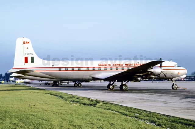 aviation , aircraft , photo , DC6_SAM_I-DIMD LGW 08-12-1965