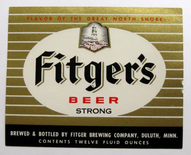 Fitger Brewing Co FITGER'S BEER - STRONG label MN 12oz Black Stripe - Var. #3