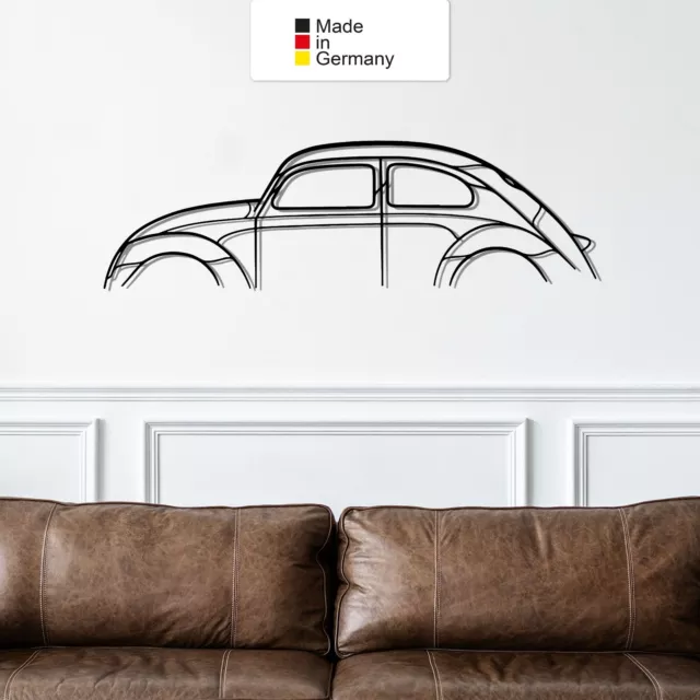 für BEETLE, Metall Wandbild, Wanddeko, Auto Silhouette, Metal Car Wall Art