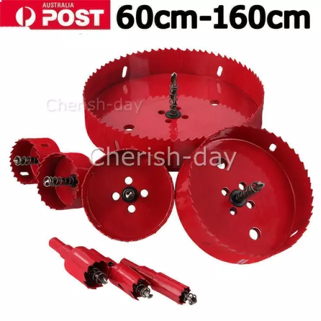 NEW Red Bi Hole Saw Cutter Drill Bit Aluminum Iron Pipe M42 HSS 60mm-160mm OZ