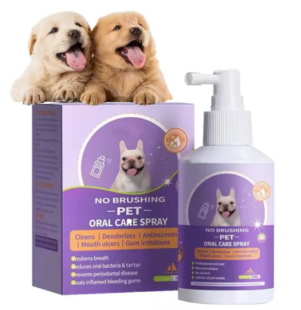 Dientes Limpieza Spray para Perros Y Gatos, Mascota Oral Spray Limpiar Dientes <
