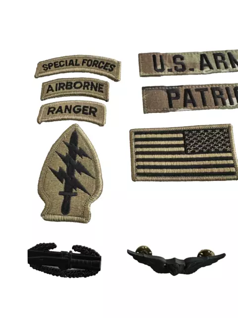 14 US ARMY patch Set Multicam Ocp Uniform Special Forces Airborne Ranger Scout 2