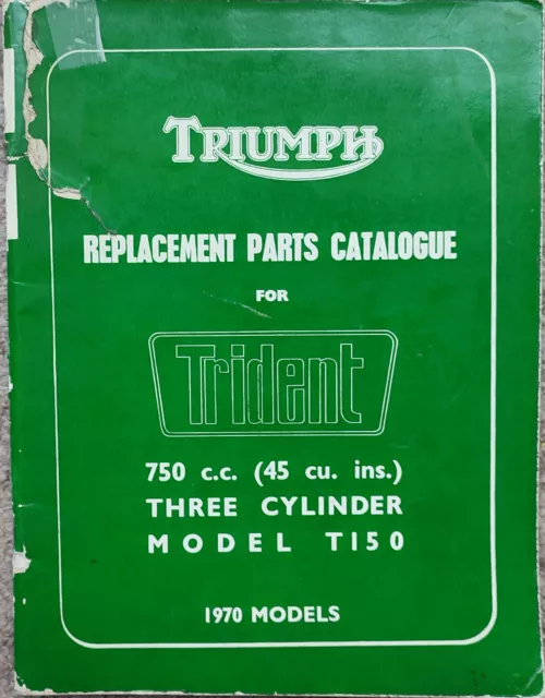 Triumph Trident T150 Parti Lista 1970 Catalogo Originale Libro