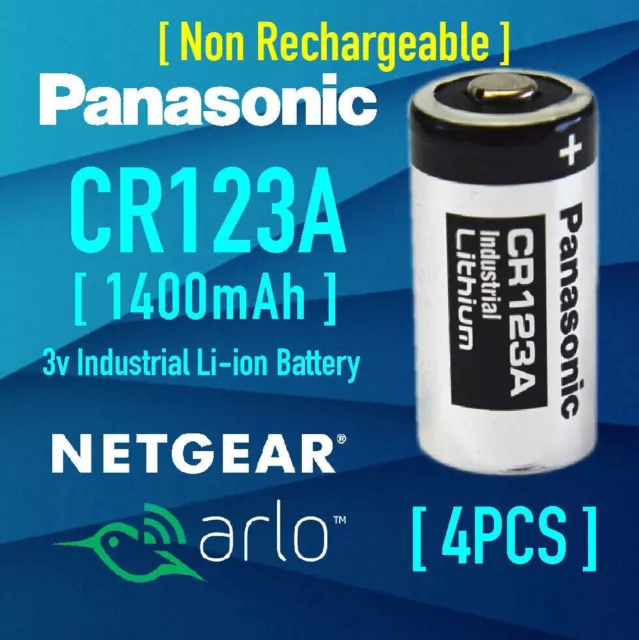 4xPanasonic 3V CR123A Li-ion Battery CR123 DL123A EL123A for Netgear Arlo Camera