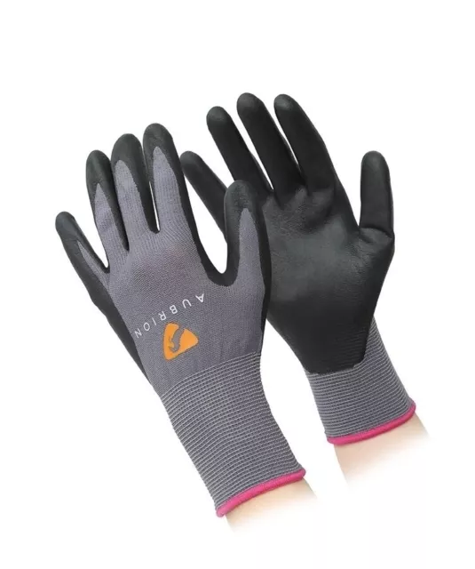 Shires Aubrion Grey Touch Screen Working Gloves Comfort Fit Lightweight Gloves