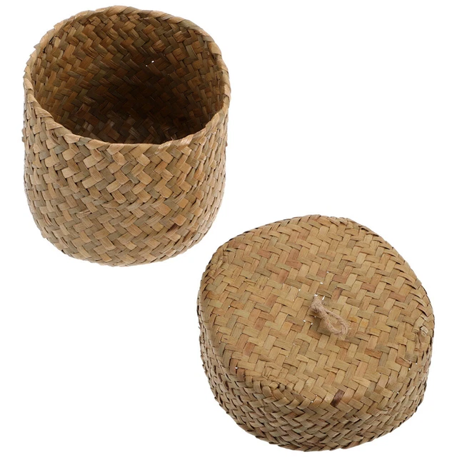 Panier En Osier Avec Anses - Décoration Campagnarde - Pour Fleurs Fraîches Ou Séchées - Style Rustique