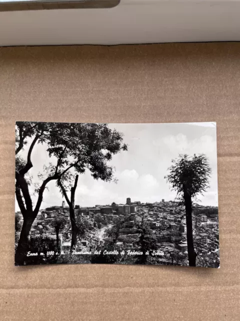 Cartolina Enna - Panorama Dal Castello Di Federico Di Svevia - Viaggiata 1962