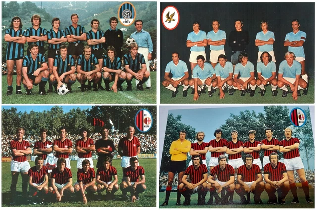 LOTTO 6 CARTOLINE calcio - serie A - anni 70 milan inter lazio juventus EUR 50,00 - IT