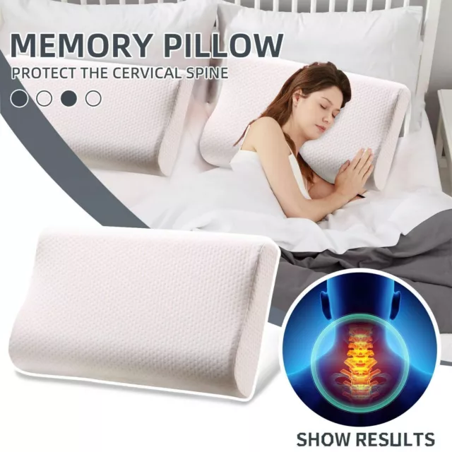 Memory Foam Pillow Contour Neck Back Support Orthopaedic Firm Head Pillows &Case