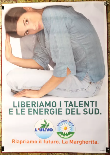 Manifesto Originale Elettorale 2001 La Margherita E L'ulivo Talenti Del Sud