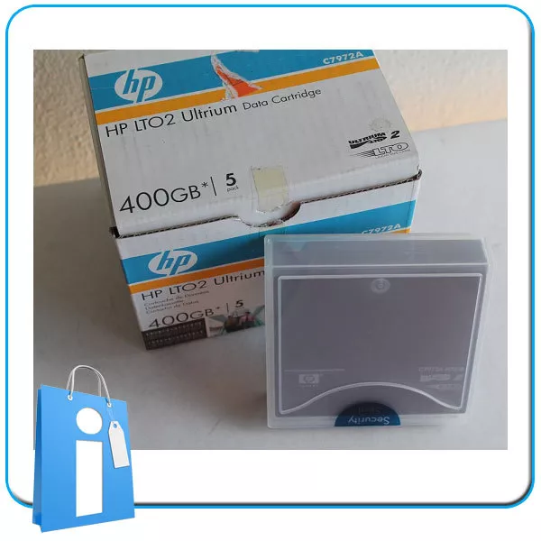 Cartucho de Datos HP LTO2 Ultrium 400 GB C7972A Data Cartridge (una unidad)