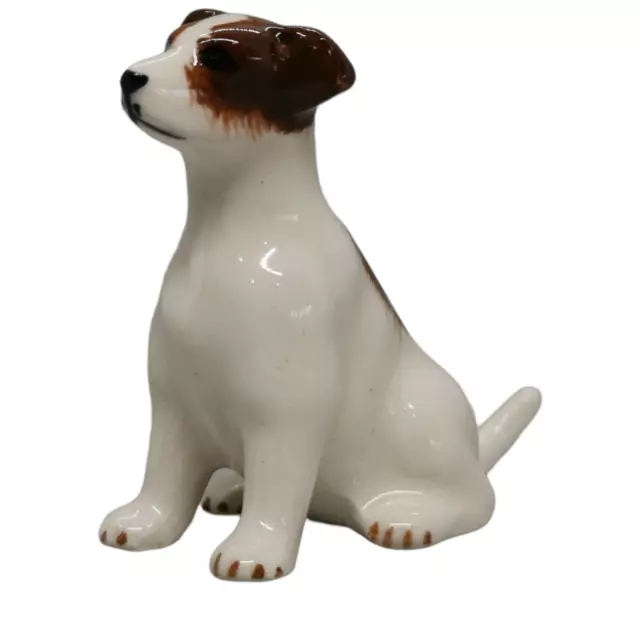 Jack Russell Terrier figurines, Hand Painted Statue, White Brown, Collectible