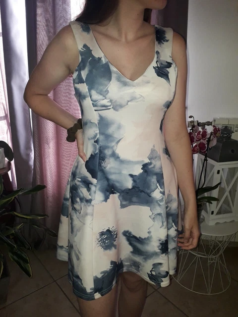 Robe Tunique D'Été Blanche Jennyfer - Taille S - Viscose Manches Bouffantes - Occasion TB