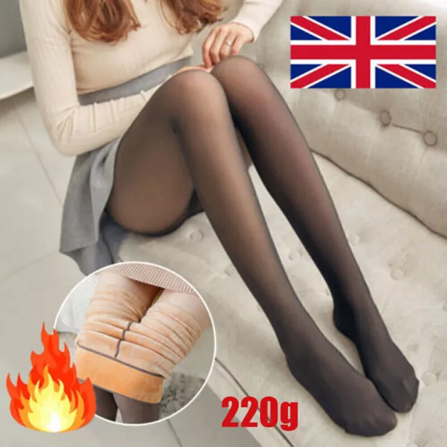 Ladies Women Thermal Pantyhose Winter Thick Tights Lined Translucent Warm Fleece