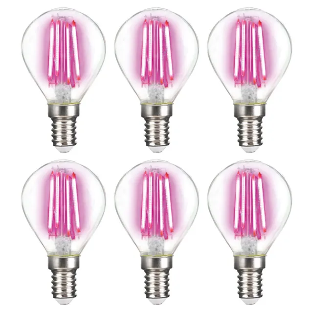 6 x LightMe LED Filament Leuchtmittel Tropfen 4W E14 klar Pink P45 Deco UVP 35€