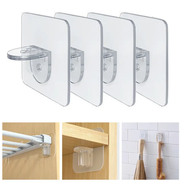 10Pcs Shelf Adhesive Support Pegs Wardrobe Partition Bracket Holder Wall Hook AU