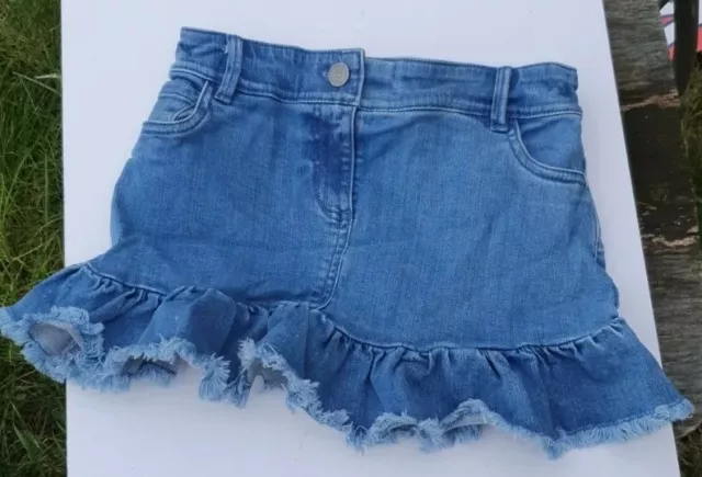 Marks And Spencer M&S Girls Blue Denim Skirt 6-7 Years