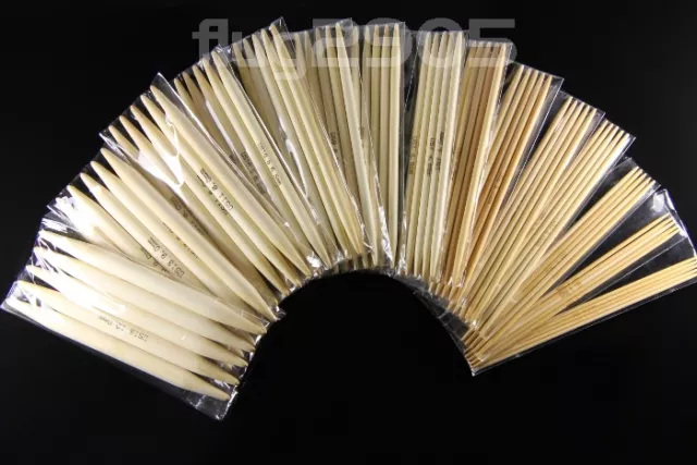Nadelspiel Wahl 2.0 - 12.0mm Länge 20 cm Sockenstricknadel Bambus Strumpfnadeln
